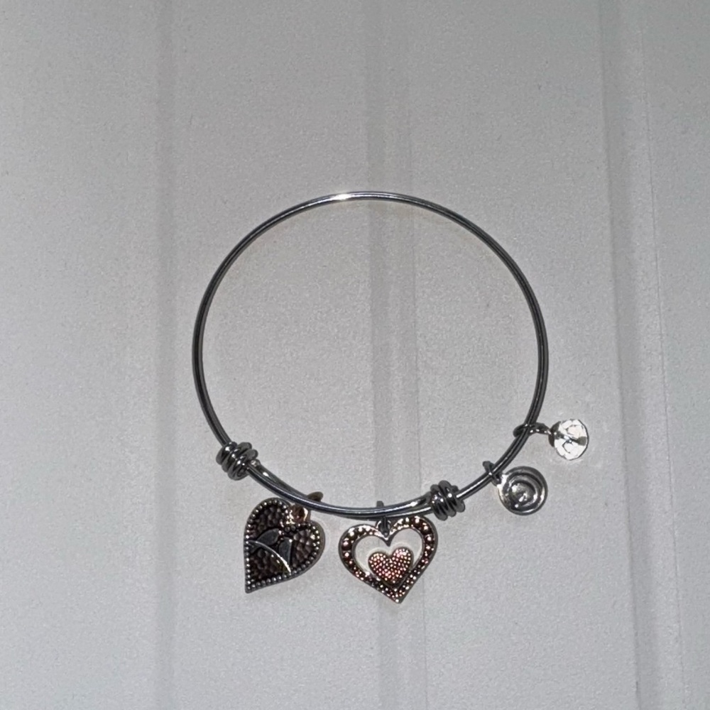 EUC Love This Life Silver Sisters Charm Bangle